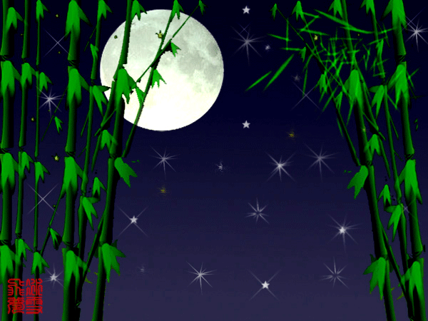 《月夜赏芙蓉》                   月夜莲塘暗吐香, 客人过访赏花狂