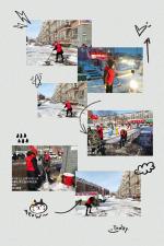 皑皑白雪悄然至  红红马甲“破冰”忙